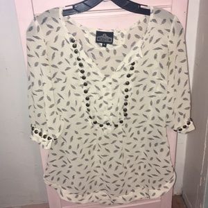 ANGIE feather blouse